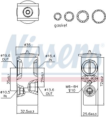 Nissens 999288 Клапан кондиціонера First Fit