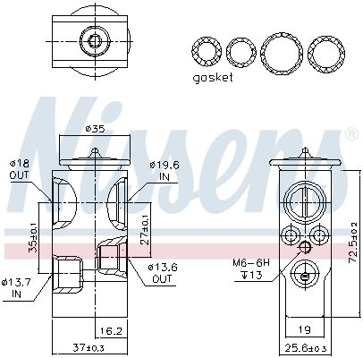 Nissens 999378 Клапан кондиціонера First Fit