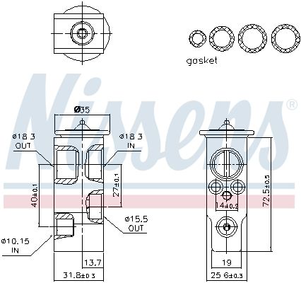 Nissens 999554 Клапан кондиціонера