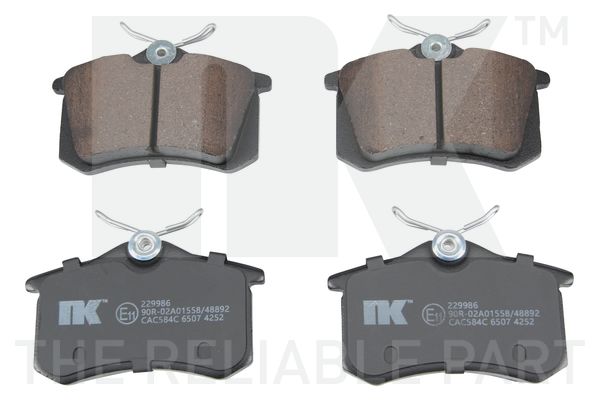 NK 229986 Гальмівні дискові колодки, комплект