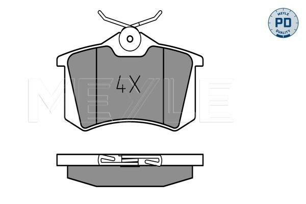 Meyle 0252096117PD Колодки гальмівні (задні) VW Caddy III 04-/Peugeot 308 07-/Citroen C4 04- (87.1x5
