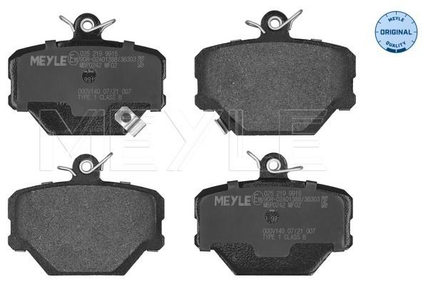 Meyle 0252199915 Колодки гальмівні (передні) Smart 0.6/0.7/1.0i/0.8cdi 00-