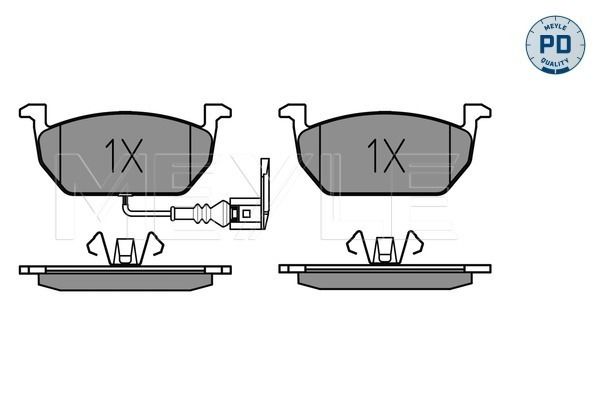 Meyle 0252203517PD Колодки гальмівні (передні) Audi A3/VW Golf VII 12- (з датчиком) (Ate)
