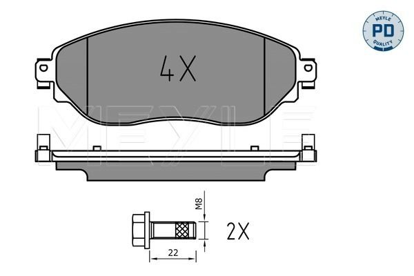 Meyle 0252208718PD Колодки гальмівні (передні) Renault Trafic/Opel Vivaro 1.6 dCi 14-