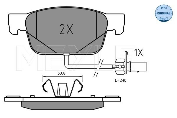 Meyle 0252238317 Колодки гальмівні (передні) Audi A4/A5 16- (з датчиком)