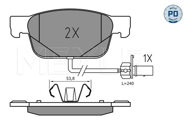 Meyle 0252238317PD Колодки гальмівні (передні) Audi A4/A5 16- (з датчиком)