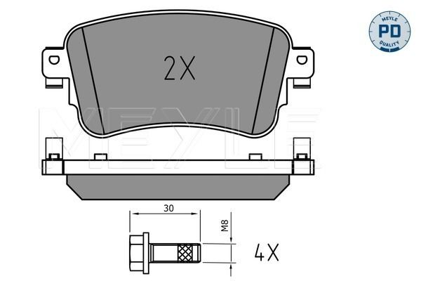 Meyle 0252258818PD Колодки гальмівні (задні) Citroen Jumpy/Peugeot Expert 16- (TRW)