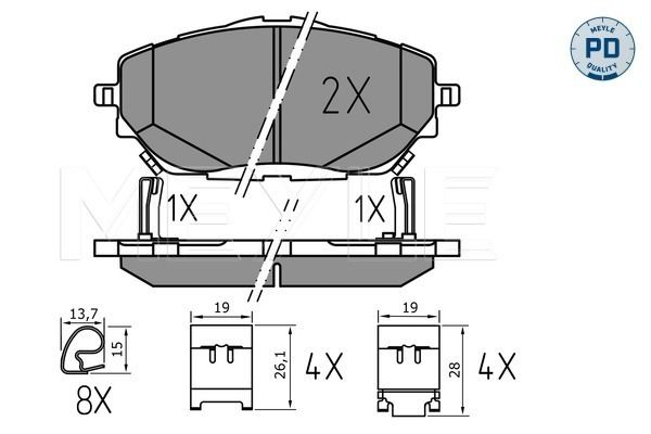 Meyle 0252278218PD Колодки гальмівні (передні) Toyota C-HR 16-