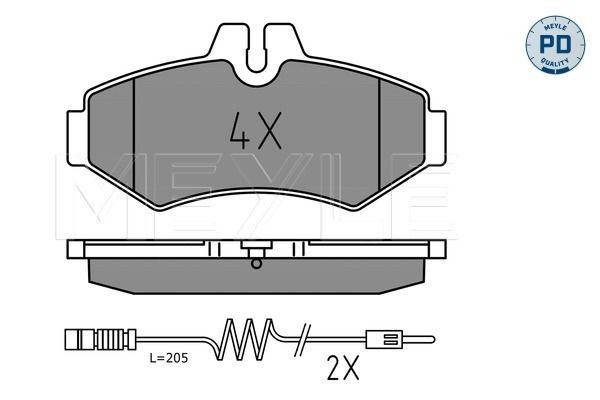 Meyle 0252302118PD Колодки гальмівні (задні) MB Sprinter 208-316 96- (Bosch) (Platinum)