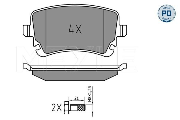 Meyle 0252332617PD Колодки гальмівні (задні) VW T5 03- (Lucas) (Platinum)