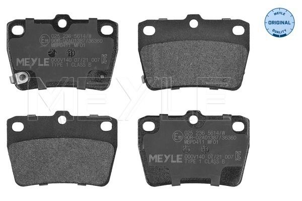 Meyle 0252365614W Колодки гальмівні (задні) Toyota Rav4 II 00-05 (Akebono)