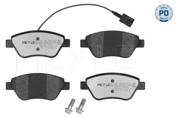 Meyle 0252370517PD Колодки гальмівні (передні) Fiat Doblo/Citroen Nemo/Peugeot Bipper 08- (Bosch)