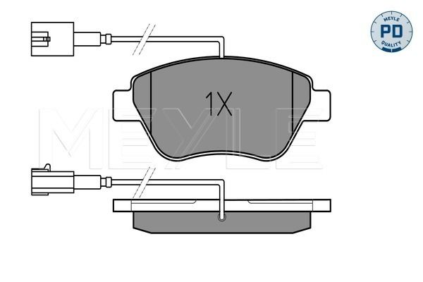 Meyle 0252370517PD Колодки гальмівні (передні) Fiat Doblo/Citroen Nemo/Peugeot Bipper 08- (Bosch)