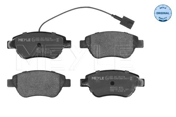 Meyle 0252370517W Колодки гальмівні (передні) Fiat Doblo/Citroen Nemo/Peugeot Bipper 08- (Bosch)
