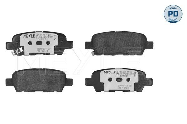 Meyle 0252387114PD Колодки гальмівні (задні) Renault Koleos/Nissan Juke/Leaf/Qashqai/X-Trail/Suzuki