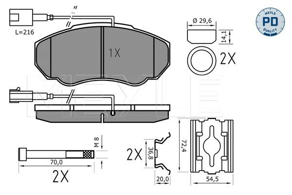 Meyle 0252391719W Колодки гальмівні (передні) Citroen Jumper/Fiat Ducato/Peugeot Boxer 02- R15