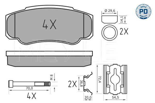 Meyle 0252392120PD Колодки гальмівні (задні) Fiat Ducato/Peugeot Boxer 02-