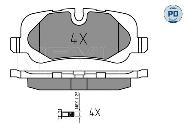Meyle 0252420419W Колодки гальмівні (передні) Toyota Avensis 1.6-2.0 D-4D 08- (Bosch) Q+