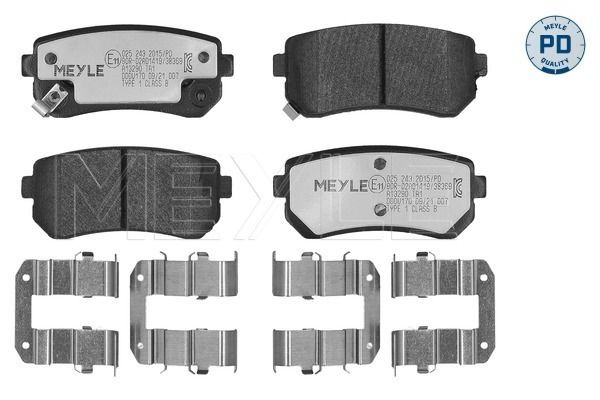 Meyle 0252432015PD Колодки гальмівні (задні) Hyundai Accent/I20/I30/Ix35/Sonata/Kia Ceed/Rio/Sportag