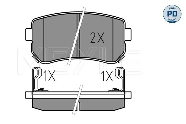 Meyle 0252432015PD Колодки гальмівні (задні) Hyundai Accent/I20/I30/Ix35/Sonata/Kia Ceed/Rio/Sportag