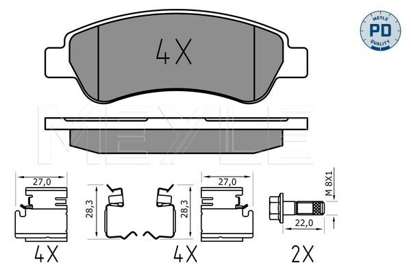 Meyle 0252446519PD Колодки гальмівні (задні) Fiat Ducato/Peugeot Boxer 06-