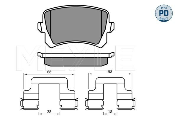 Meyle 0252448317PD Колодки гальмівні (задні) Audi A6/VW CC 1.8TSI/2.0TDI 10- (TRW)