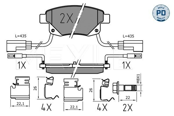 Meyle 0252448617W Колодки гальмівні (задні) Ford Transit V347 06-