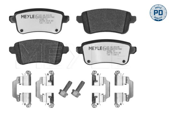 Meyle 0252482015PD Колодки гальмівні (задні) Renault Fluence/Megane/Scenic 08-