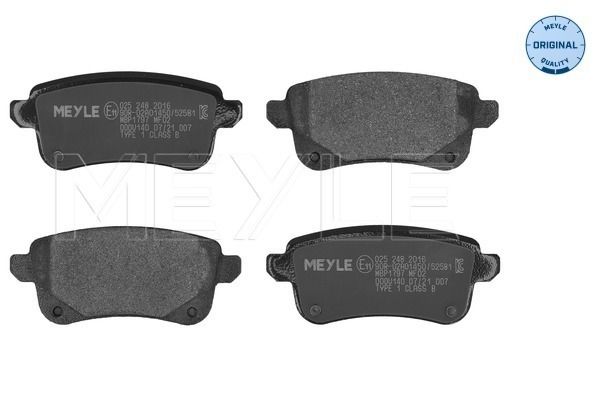 Meyle 0252482016 Колодки гальмівні (задні) Renault Megane IV/Scenic IV/Grand Scenic IV/Espace/Talism