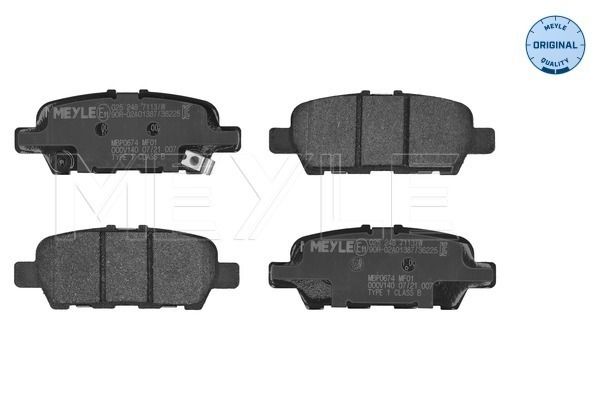 Meyle 0252487113W Колодки гальмівні (задні) Infiniti EX/Nissan Cube/Juke/Leaf/Renault Koleos/Suzuki