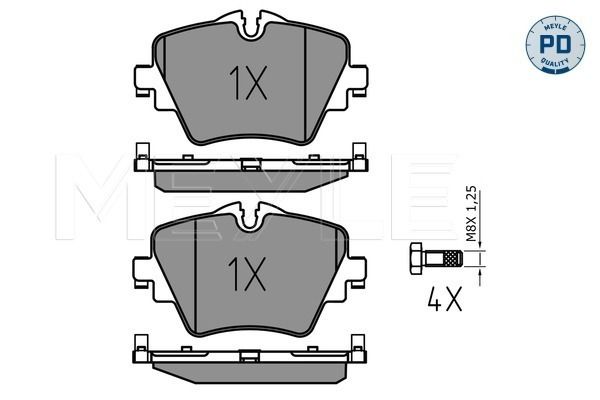 Meyle 0252561718PD Колодки гальмівні (передні) BMW 2 (F45/F46)/5 (G30/F90)/X1(F48)/X2 (E39)/X3 (G01/
