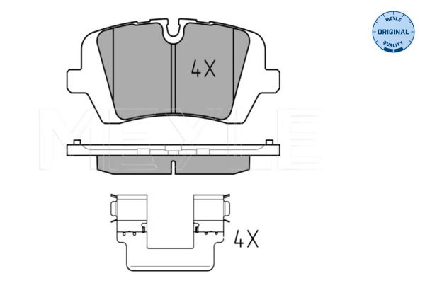 Meyle 0252572016 Колодки гальмівні (задні) Land Rover Range Rover 2.0/3.0/5.0D 4x4 12- (TRW) (з аксе