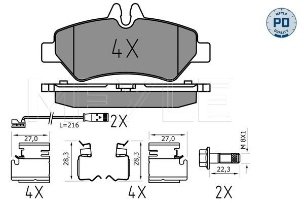 Meyle 0252919019PD Колодки гальмівні (задні) MB Sprinter 209-319 CDI/VW Crafter 30-35 06- (Platinum)