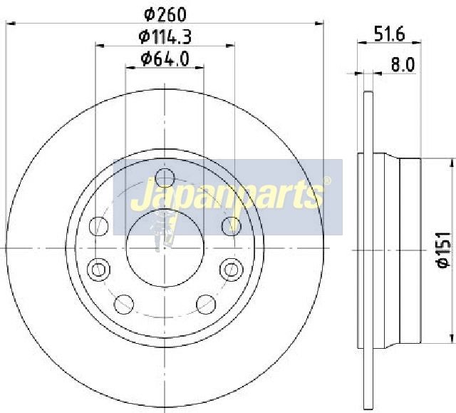 Japan Parts DP135C Гальмівний диск