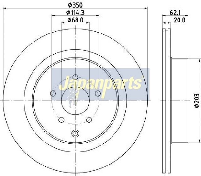 Japan Parts DP137C Гальмівний диск