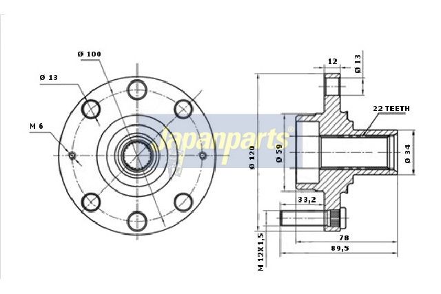 Japan Parts KK10018 Маточина колеса