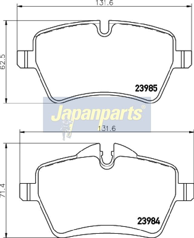 Japan Parts PA0136AF Комплект гальмівних накладок, дискове гальмо