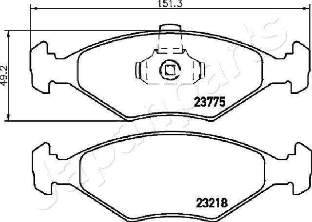 Japan Parts PA0223AF Комплект гальмівних накладок, дискове гальмо