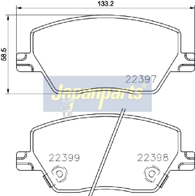 Japan Parts PA0230AF Комплект гальмівних накладок, дискове гальмо