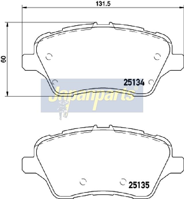 Japan Parts PA0301AF Комплект гальмівних накладок, дискове гальмо