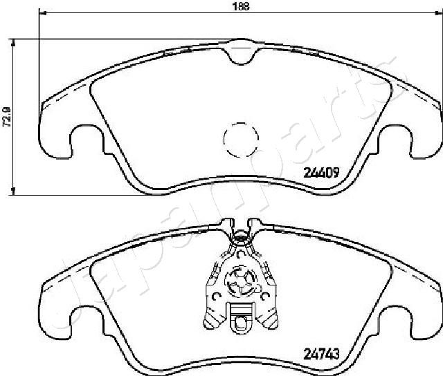 Japan Parts PA0309AF Комплект гальмівних накладок, дискове гальмо