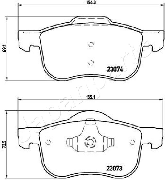 Japan Parts PA0332AF Комплект гальмівних накладок, дискове гальмо
