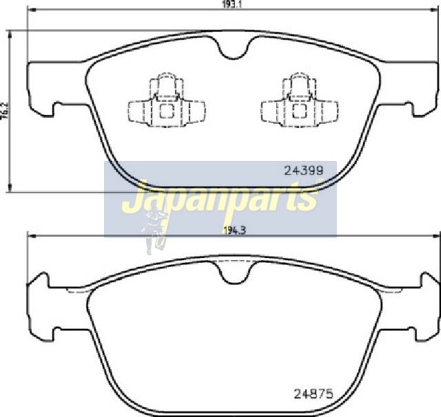 Japan Parts PA0334AF Комплект гальмівних накладок, дискове гальмо