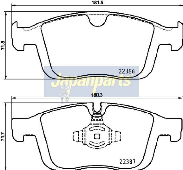Japan Parts PA0335AF Комплект гальмівних накладок, дискове гальмо