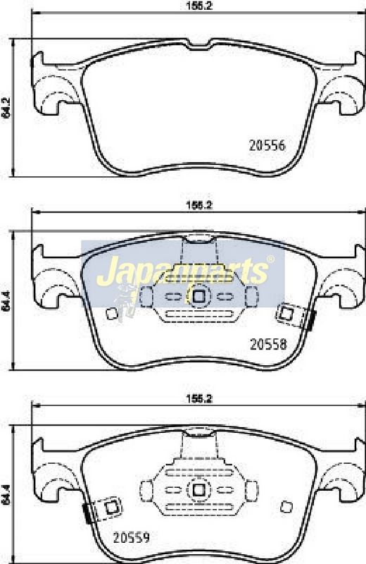 Japan Parts PA0354AF Комплект гальмівних накладок, дискове гальмо