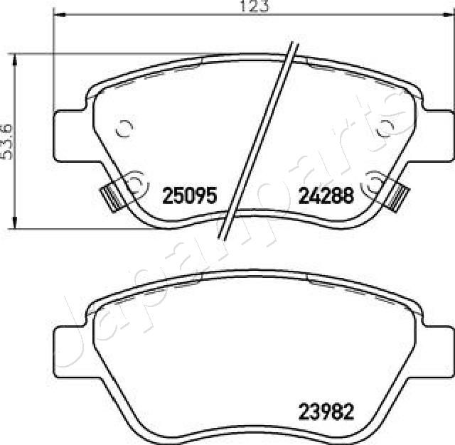 Japan Parts PA0400AF Комплект гальмівних накладок, дискове гальмо