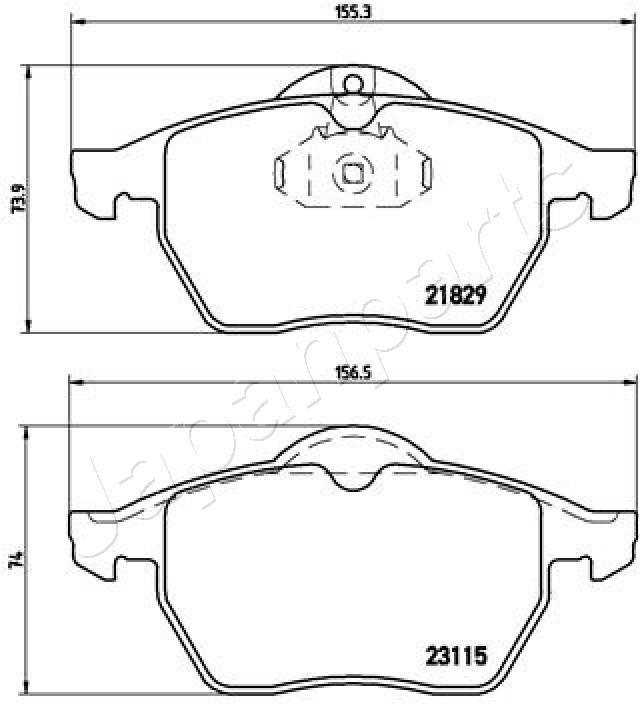 Japan Parts PA0404AF Комплект гальмівних накладок, дискове гальмо