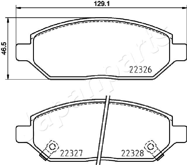 Japan Parts PA0407AF Комплект гальмівних накладок, дискове гальмо