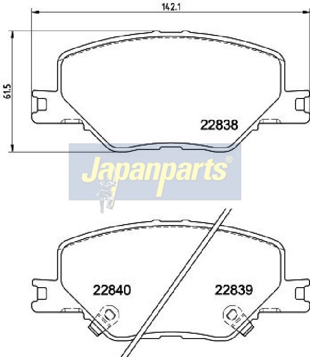 Japan Parts PA0417AF Комплект гальмівних накладок, дискове гальмо