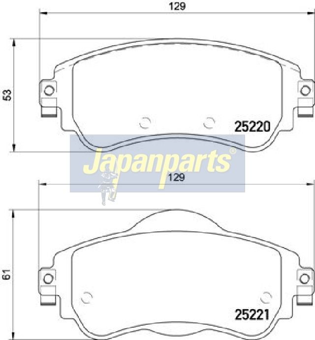 Japan Parts PA0614AF Комплект гальмівних накладок, дискове гальмо